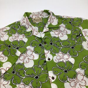 F‎ & K Fashion Mens Short Sleeve Button Up Vintage Hawaiian Shirt Size Large
